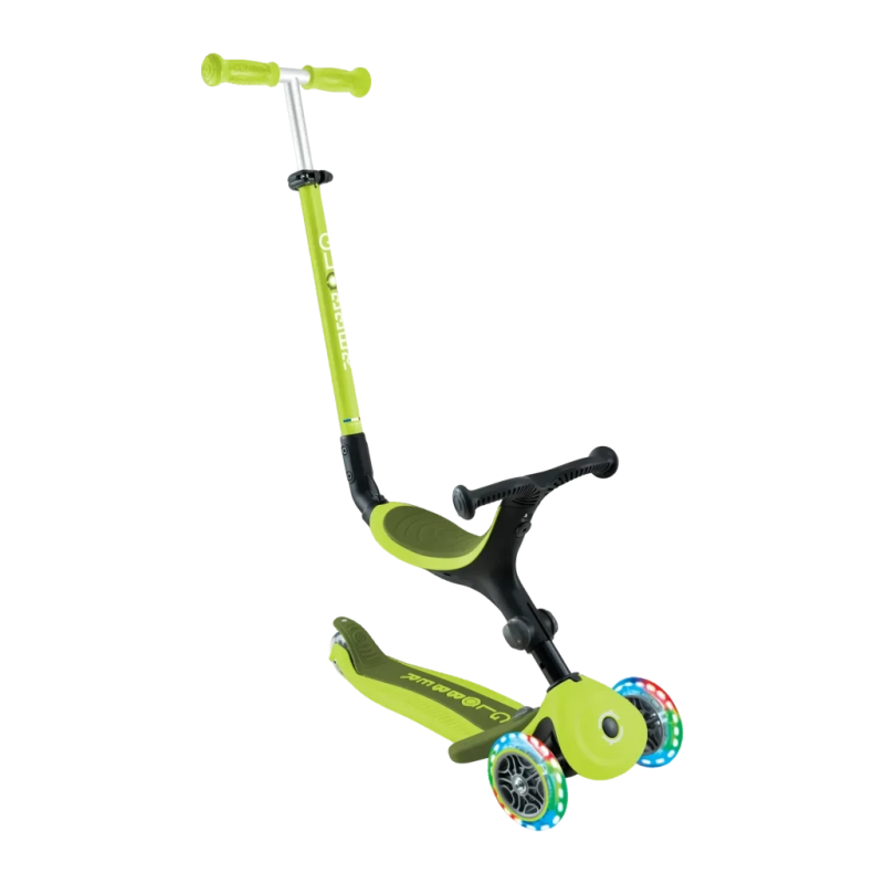 Trottinette enfant Globber Go Up Active Lights 3 roues lumineuse Citron Vert 3 en 1 évolutive 15 mois – 9 ans 50kg