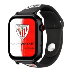 SaveFamily Plus Édition Athletic Club Bilbao Noir 1,85 pouces Bouton SOS Montre connectée