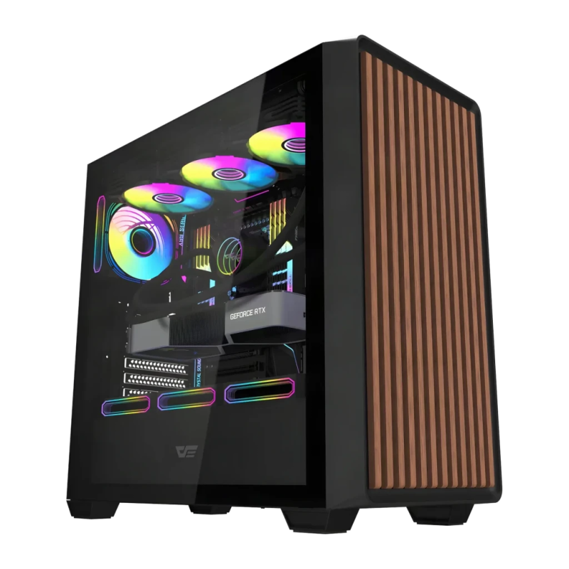 Darkflash Verre Trempé ATX/M-ATX/ITX 4 Ventilateurs ARGB Noir DS900WD Midi Tower Boîtier PC