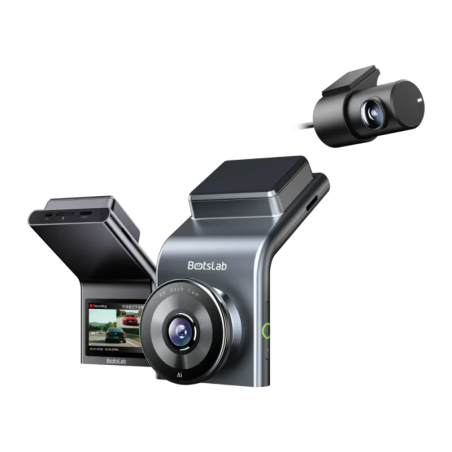 Botslab G300H Plus Gris 2CH 4K + 1080p GPS arrière Full HD 2 pouces vision nocturne commande vocale Dashcam