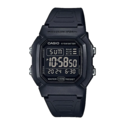Casio W-800H-1BVES Chronomètre 4 Alarmes Calendrier 10 Ans Noir 10ATM Montre numérique