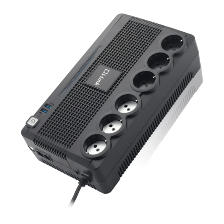 L-Link LL-700-G6 700VA Ligne Interactive 360W Noir 6 prises Onduleur