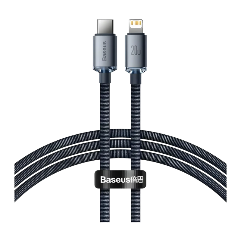 Câble Baseus USB-C vers Lightning 20W Charge Rapide 1,2 m Noir CAJY000201