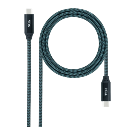 Câble Nanocable USB 3.2 Gen2x2 20Gbps USB-C/M-USB-C/M 2 m 100W 5A Gris/Noir