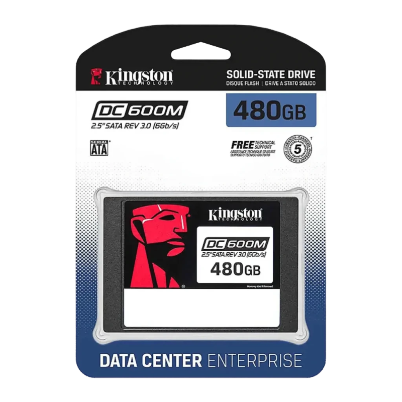 Kingston DC600M Enterprise 480GB Noir SATA 2,5 pouces 560MB/s SSD