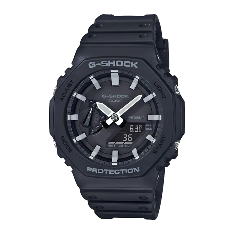 Casio G-Shock GA-2100-1AER Noir Chronomètre, Heure Mondiale 29 fuseaux 20ATM