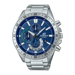 Casio Edifice EFV-620D-2AV Argent Bleu Chronographe Analogique Batterie 3 Ans 10ATM