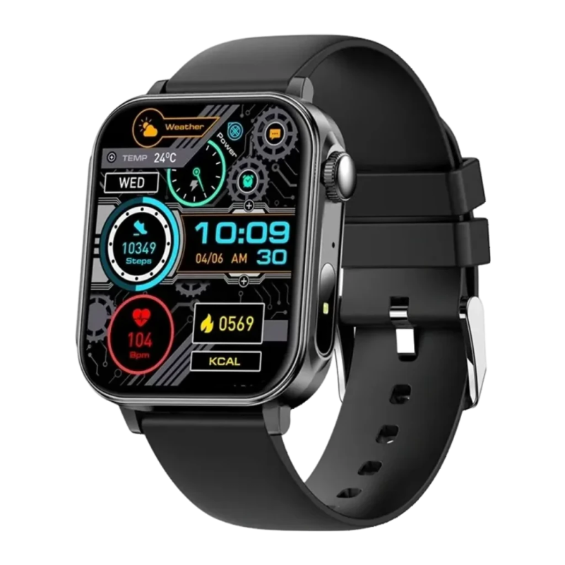 COLMI P80 Noir 1,83 pouces AMOLED Appels Bluetooth Fréquence cardiaque SpO2 7 jours +120 sports IP67 Montre connectée