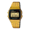 Casio Vintage A159WGEA-1DF Chronomètre Alarme Calendrier Pile Noir/Doré Montre numérique