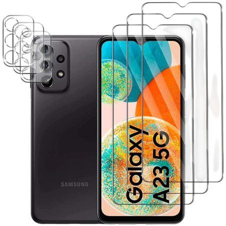 Pack d'accessoires Samsung Galaxy A23 5G A236 avec 3 Protection d'écran + 3 Film protection caméra