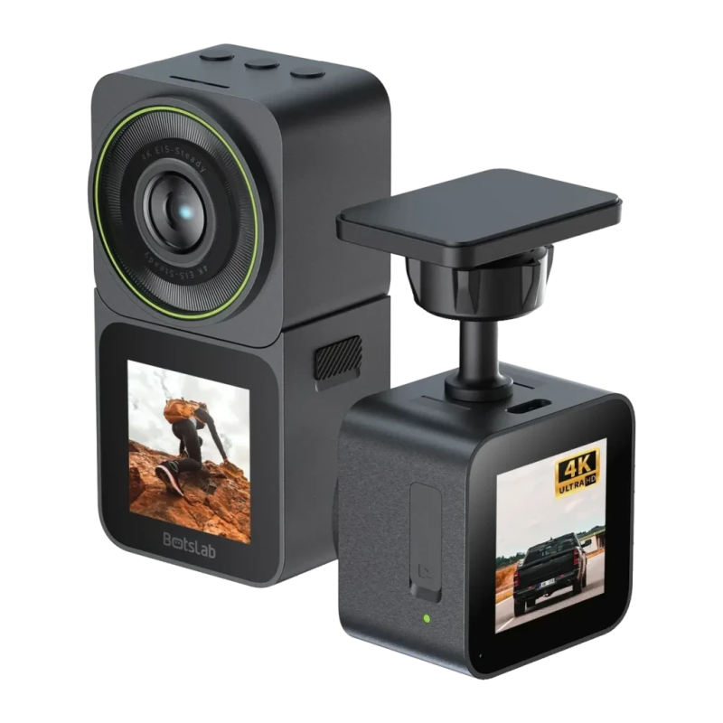Botslab V9H 2 en 1 4K WiFi Noir canaux 30fps mode parking commande vocale Dashcam