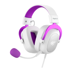 Havit Gamenote H2002D Blanc/Violet Arceau Câble 2m avec micro Boom Casque gaming
