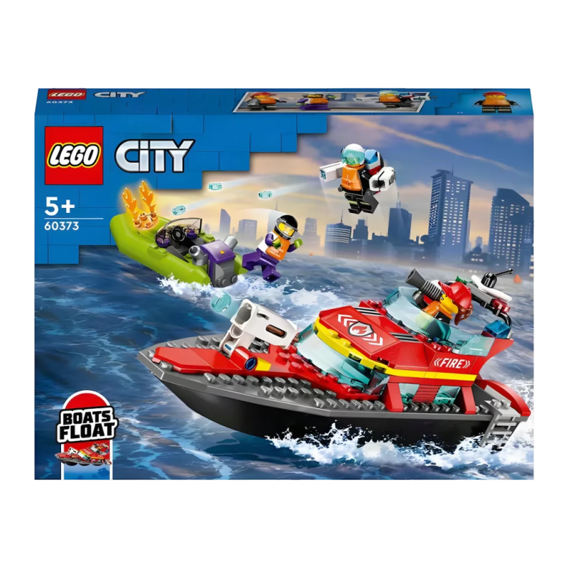 Set LEGO City Bateau de Sauvetage des Pompiers 60373 144 pièces À partir de 5 ans