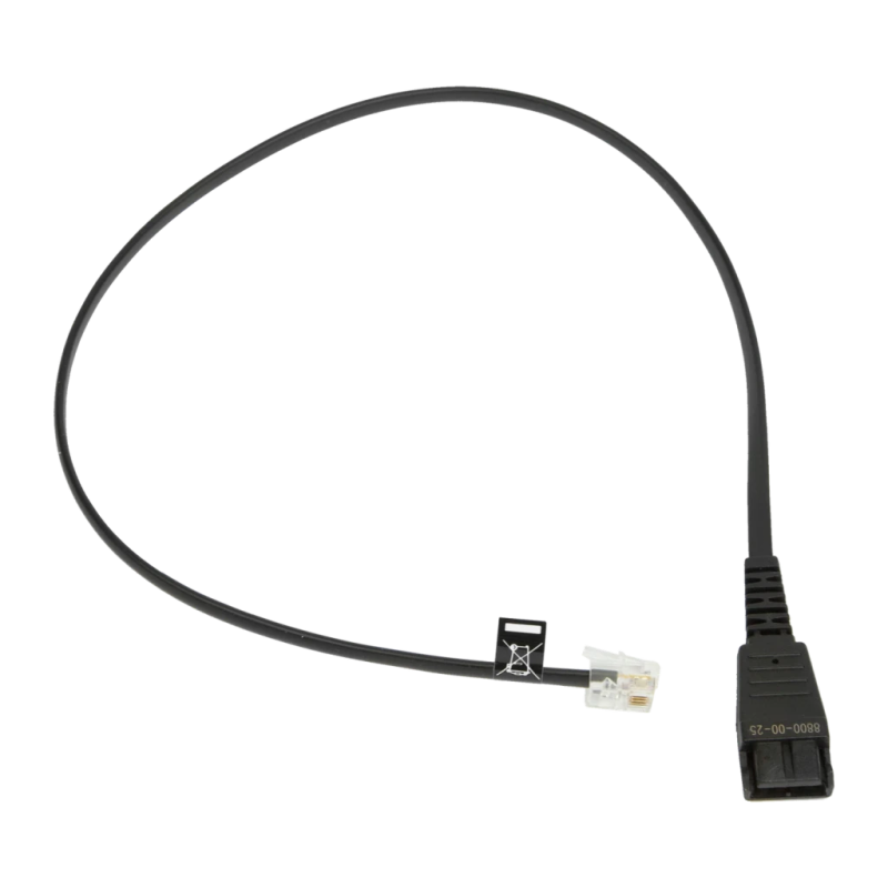 Câble pour casque Jabra QD vers RJ10 0,5 m Noir