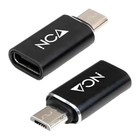 Nanocable Adaptateur Micro B vers USB-C Micro USB à 25mm Noir