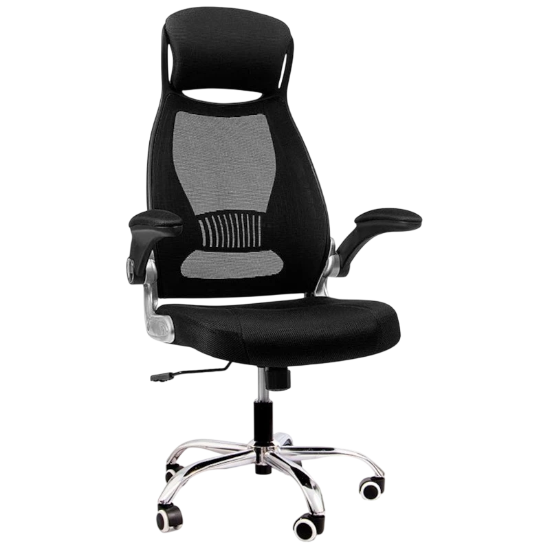 Powerbasics W2003 Noir avec Accoudoirs Rabattables Chaise de bureau