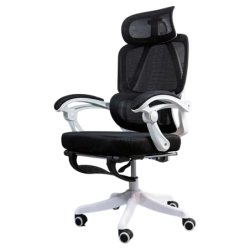 Powerbasics Confort T20 Noir avec Roulettes et Repose-pieds Chaise de bureau ergonomique