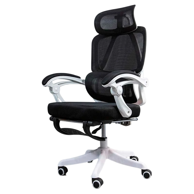 Powerbasics Confort T20 Noir avec Roulettes et Repose-pieds Chaise de bureau ergonomique