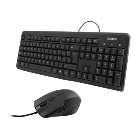 CoolBox Kit Clavier + Souris USB 1600DPI Noir QWERTY à membrane Combo