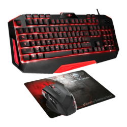 Pack Gaming Spirit of Gamer Pro MK3 3200 DPI Rétroéclairé LED Rouge Noir à membrane Clavier et souris