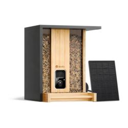 Mangeoire pour oiseaux Birdfy Feeder Bamboo AI Noir 1080p Full HD
