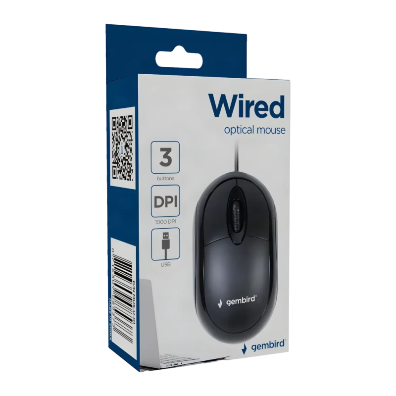 Gembird Noir MUS-U-01 1000 DPI 3 boutons USB 50 g Souris