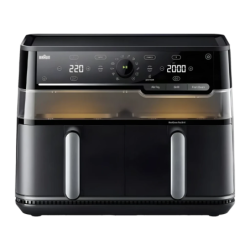 Braun TwinCook 5 10L Double panier 2800W Noir 20 programmes écran tactile Friteuse à air