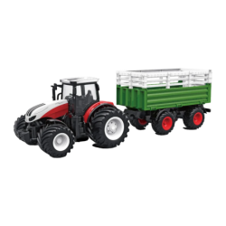Amewi Tracteur RC avec Remorque à Bétail 1:24 500mAh Blanc 20m 22601