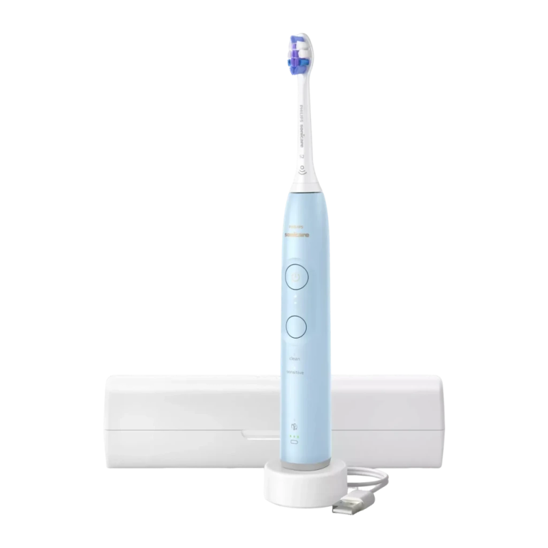 Philips Sonicare 6100 21 jours HX7406/02 Bleu Clair 3 vitesses sans fil Brosse à dents électrique