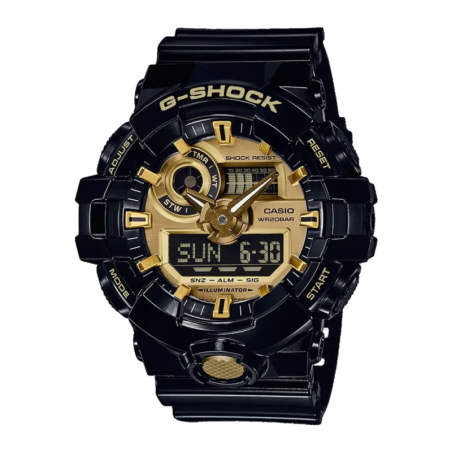 Casio G-Shock GA-710GB-1AER Chronomètre Heure Mondiale Alarme 5 Ans Montre analogique et numérique