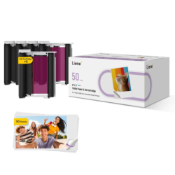 Kit Liene Papier Photo 2x3 pouces 50 Feuilles + 5 Cartouches