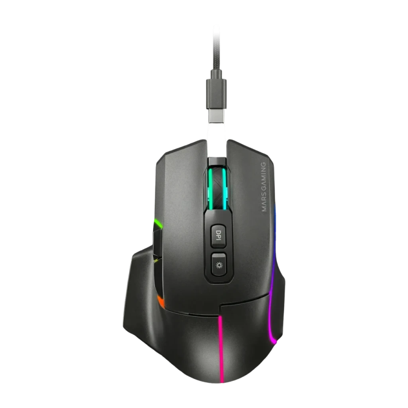 Mars Gaming 12000 DPI Noir MMW-VECTOR 7 boutons Bluetooth + 2,4GHz Souris sans fil