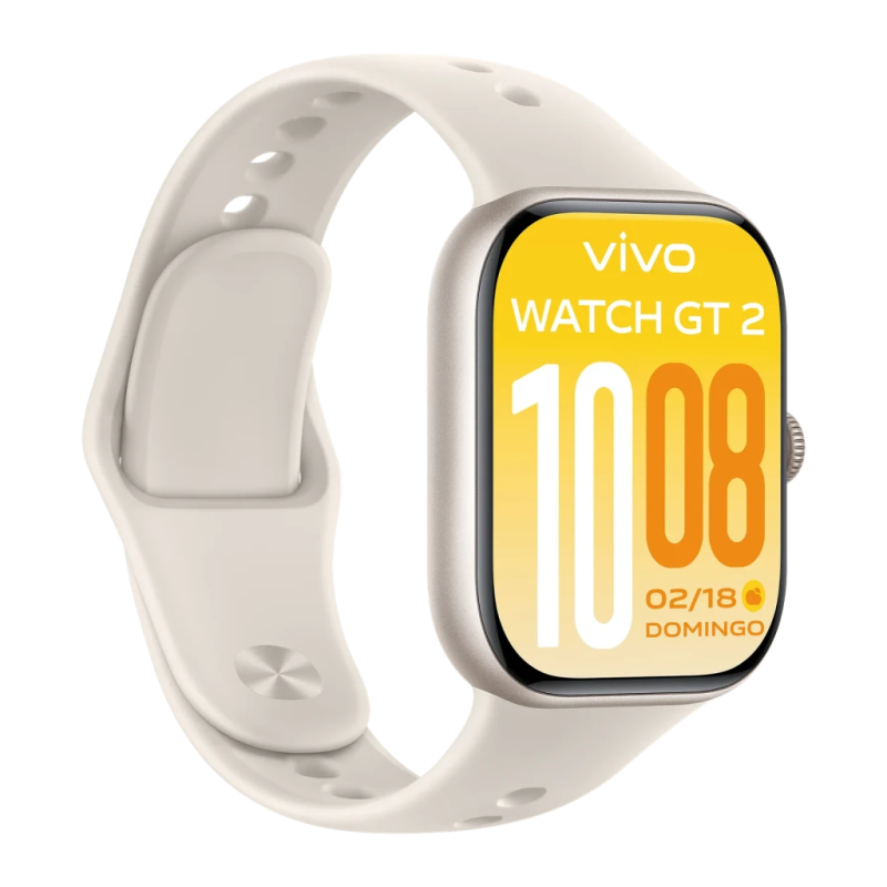 Vivo Watch GT2 Blanc 2,07 pouces AMOLED Appels Bluetooth FC SpO2 Sommeil Stress 25 jours +100 sports 5ATM
