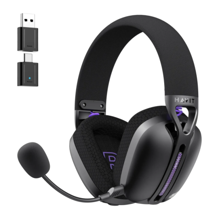 Havit Fuxi-H3 Plus Arceau 30h avec micro amovible Casque gaming sans fil