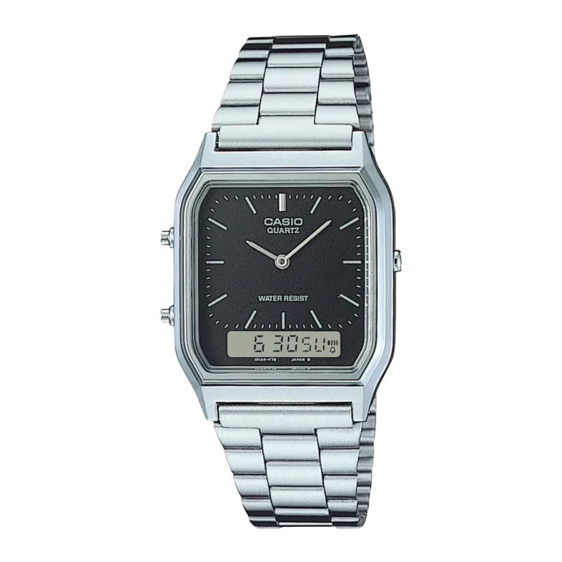 Casio Vintage AQ-230A-1DMQYES Argenté Batterie 3 Ans ISO 2281