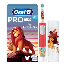 Braun Oral-B Pro Kids Roi Lion Oscillation et Rotation 2D 8 jours Rouge Brosse à dents électrique