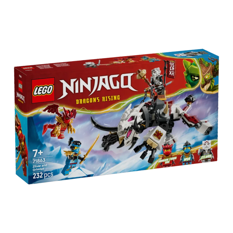 Set de construction LEGO Ninjago 71863 Zilvar et la Bête Dragon Grimtak 232 pièces 7+ ans