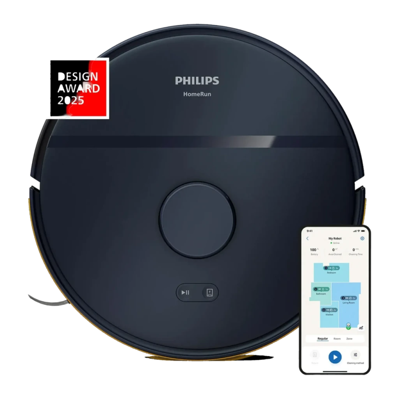 Philips HomeRun 2000 Series XU2000 Noir 2700Pa LiDAR 130 min 2600mAh Robot aspirateur