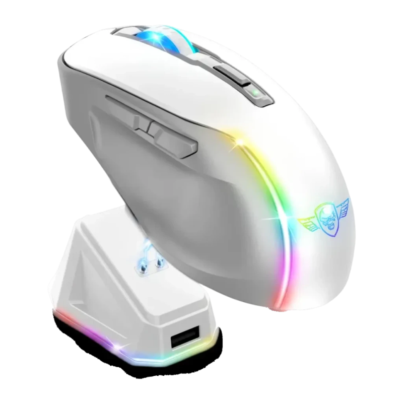 Spirit of Gamer Elite M50 8000 DPI RGB Blanc 6 boutons 2,4GHz Souris gaming sans fil