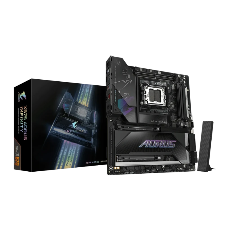 Gigabyte X870 AORUS Infinity AMD AM5 DDR5 E-ATX WiFi 7 Noir 2,5G Ethernet 3 emplacements M.2 Carte mère
