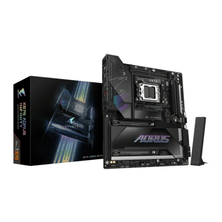 Gigabyte X870 AORUS Infinity AMD AM5 DDR5 E-ATX WiFi 7 Noir 2,5G Ethernet 3 emplacements M.2 Carte mère