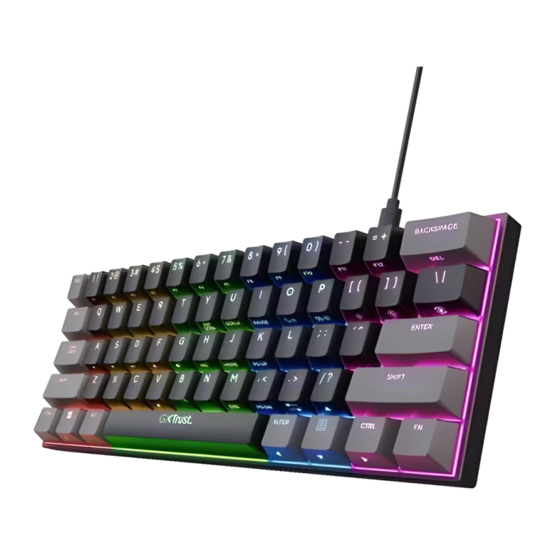 Trust Gaming GXT 867 Acira 60% Outemu Red RGB Espagnol Noir Clavier gaming mécanique