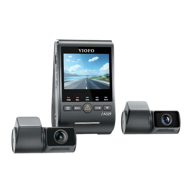 VIOFO A329T 3CH GPS 4K WiFi 2,4 pouces HDR vision nocturne mode parking commande vocale supercondensateur Dashcam