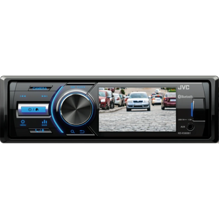 JVC Noir 3 pouces 1DIN Bluetooth KD-X560BT caméra arrière Autoradio