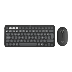Logitech Pebble 2 Combo K380s + M350s Graphite Bluetooth + RF à ciseaux Clavier et souris sans fil