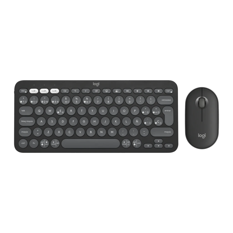 Logitech Pebble 2 Combo K380s + M350s Graphite Bluetooth + RF à ciseaux Clavier et souris sans fil