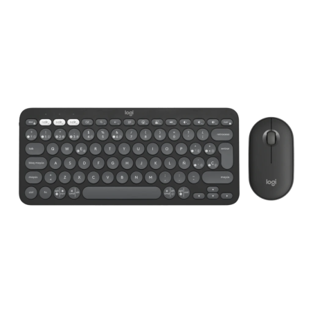Logitech Pebble 2 Combo K380s + M350s Graphite Bluetooth + RF à ciseaux Clavier et souris sans fil