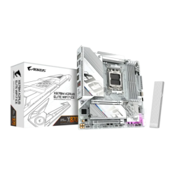Gigabyte X870M Aorus Elite WiFi7 Ice AMD X870 AM5 DDR5 Micro ATX Blanc 2,5G Ethernet 2 emplacements M.2 Carte mère