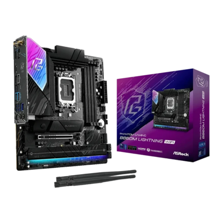 ASRock B860M Lightning WiFi Intel B860 LGA1851 DDR5 Micro ATX Noir 2,5G Ethernet 4 emplacements M.2 Carte mère