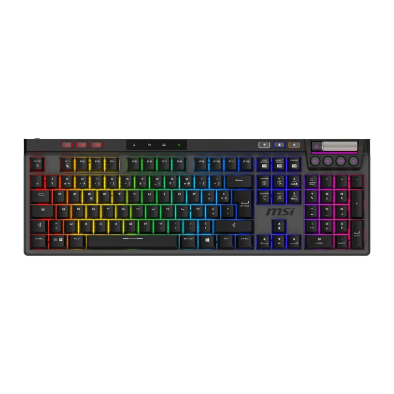 MSI Strike Pro Wireless ES Hot-Swap RGB Noir Bluetooth + 2.4GHz Clavier gaming sans fil mécanique